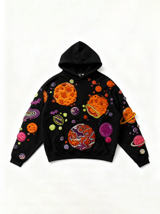 We are from the Happy Planet! Patch Printed Y2K Sweatshirt