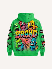 Invincible Monster Battle Warm Printed Hoodie