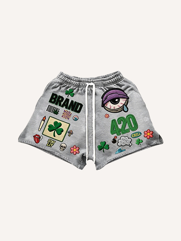 Fashionable Christmas and four-season shorts with multi-pattern patchwork prints