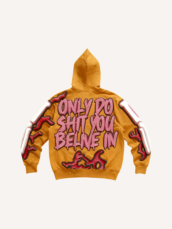 Hooded Skull Print Sweatshirt - Stylish All-Season