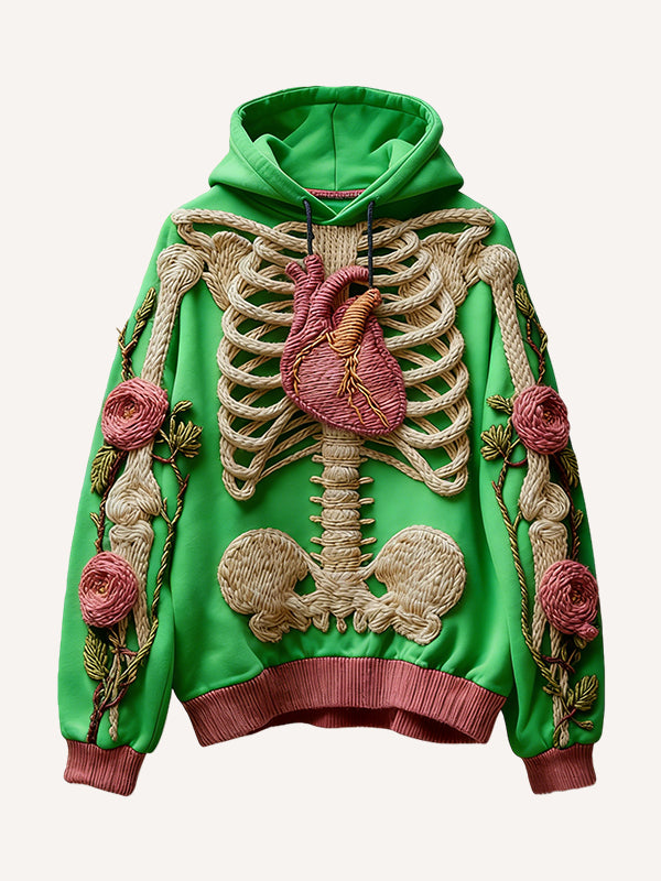 High-definition printed comfort sweatshirt with imitation knit technology