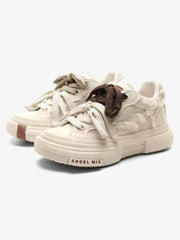 Platform Double Lace Canvas Sneakers