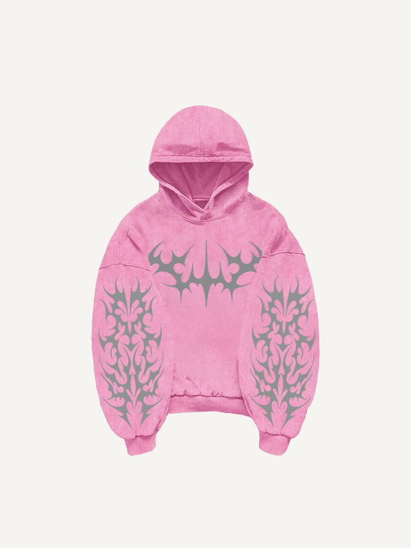Designer classic distressed floral print sweatshirt