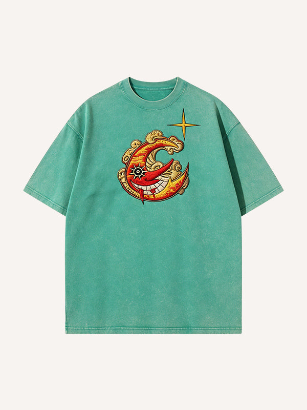 What's scorching hot isn't necessarily the sun, but the moon. Printed Short Sleeve