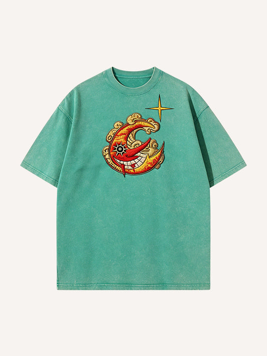 What's scorching hot isn't necessarily the sun, but the moon. Printed Short Sleeve