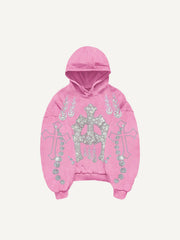 Rhinestone Heavy Industrial Light Luxury Hooded Sweatshirt