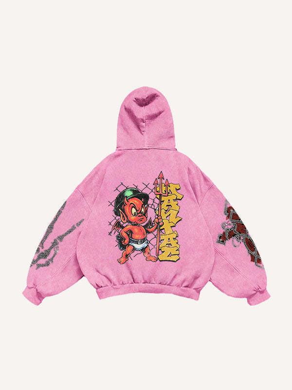 Angel or Devil Street Print Sweatshirt