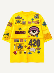 Stylish Christmas T-shirts for all seasons with patchwork prints in various patterns