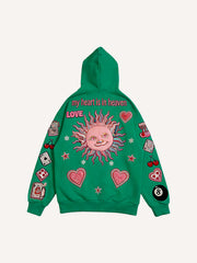 Love-themed printed sweatshirt