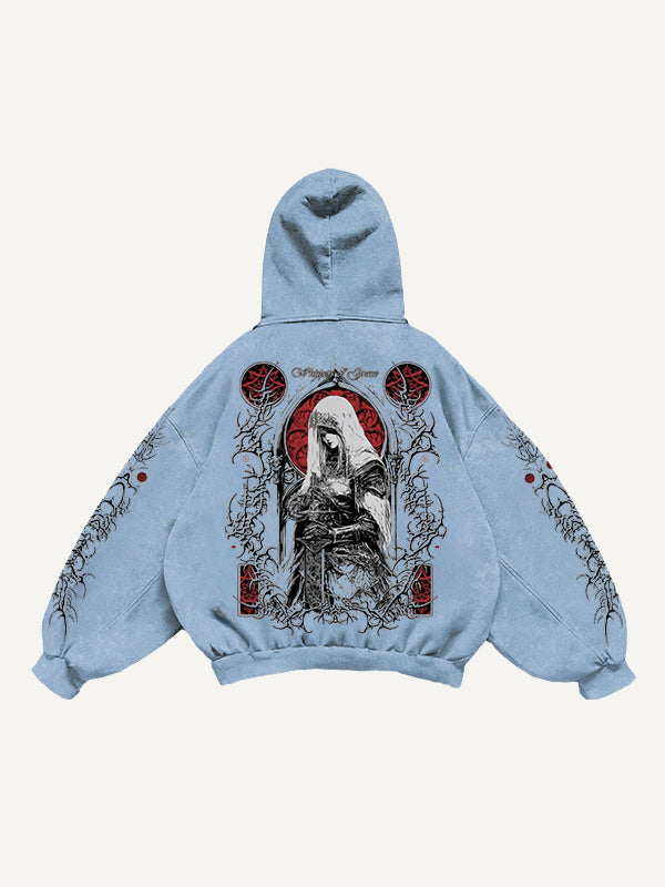 Hand-painted dark witch textured sweatshirt