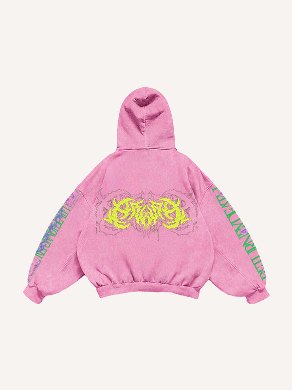 Cyber Art Textured Hand-Painted Print Sweatshirt
