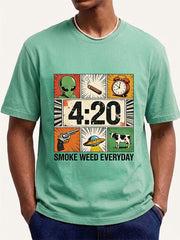 Cows and Aliens Became Good Friends Print Short Sleeve