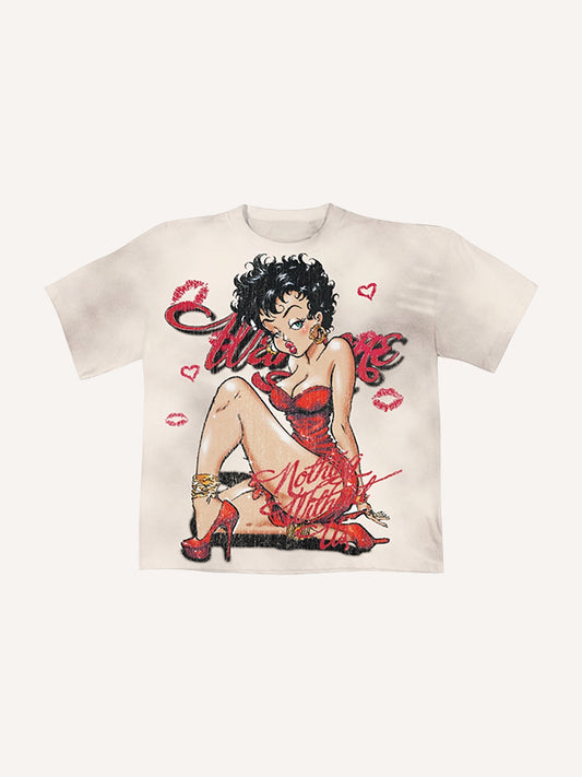 Sexy beauty with hooded T-shirt