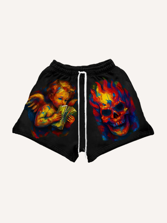 Angels and Demons Cardigan Distressed Shorts