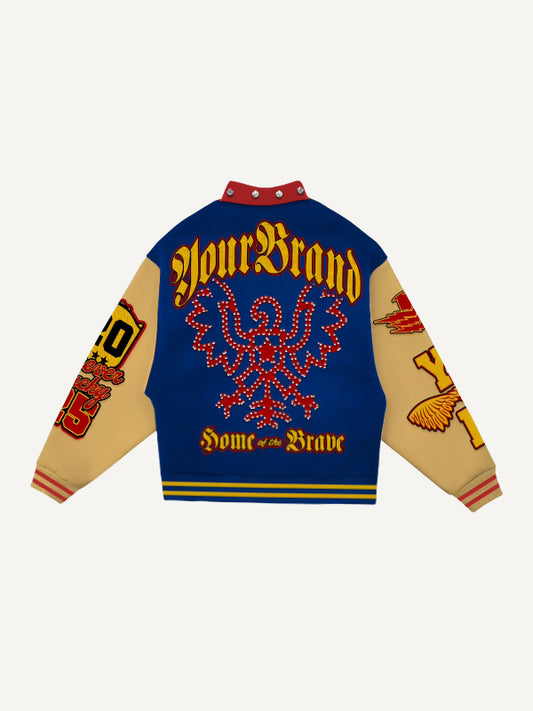 Vintage Cardigan Double Patch Baseball Jacket