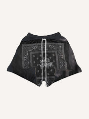 Paisley patchwork distressed comfortable shorts