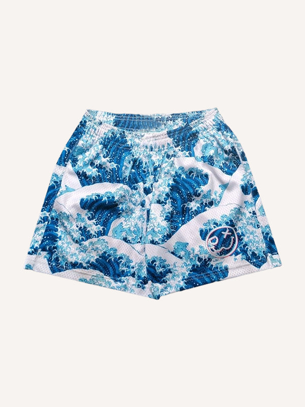 Street mesh breathable and comfortable trendy wave shorts