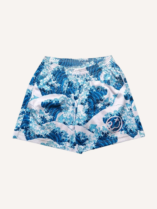 Street mesh breathable and comfortable trendy wave shorts