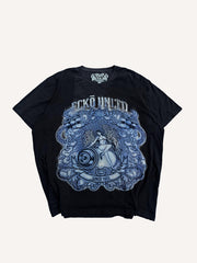 Retro graphic print short sleeves