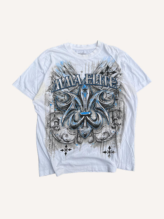 Cool and breathable hand-painted metallic loose short-sleeved T-shirt