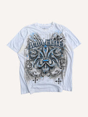 Cool and breathable hand-painted metallic loose short-sleeved T-shirt