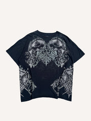 High-end hand-painted skull style rap short sleeves