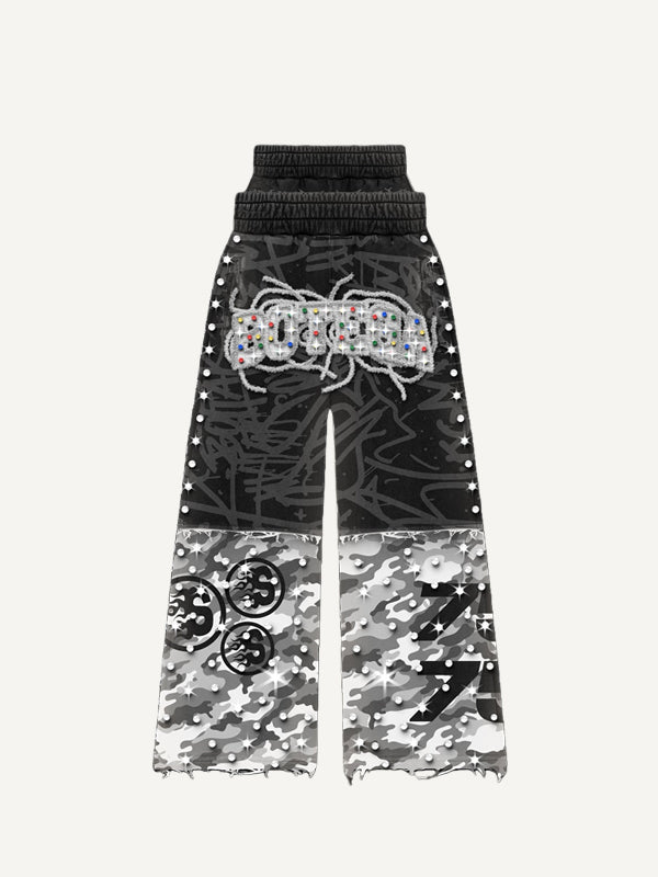 Stylish and stylish patchwork trousers