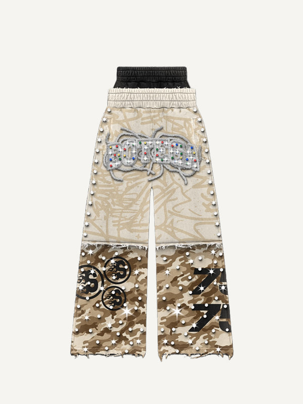 Stylish and stylish patchwork trousers