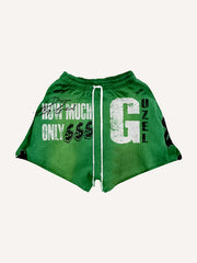 Distressed fashion rap street print shorts