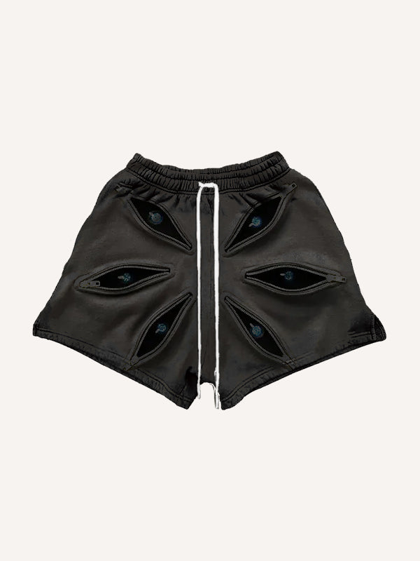 Six-eye zipper high-end shorts