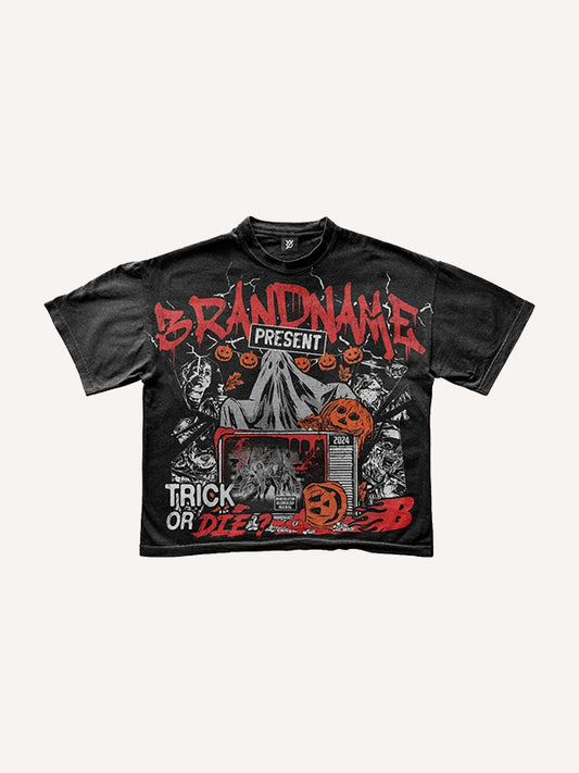 Scary Pumpkin Head Halloween T-Shirt