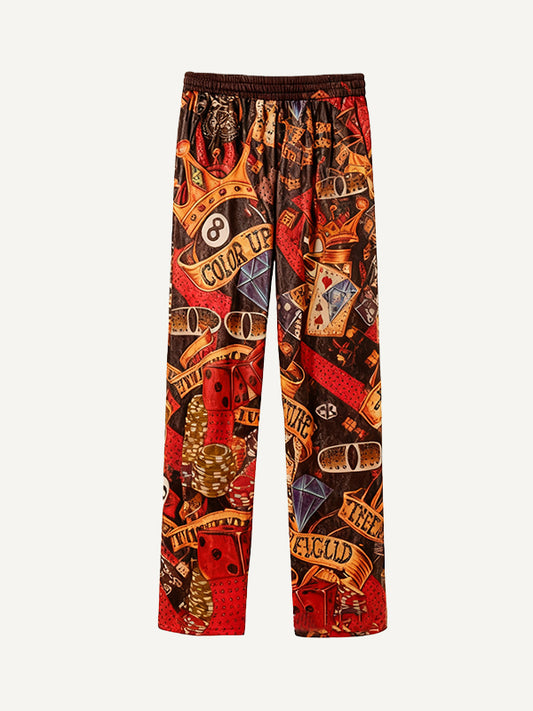 Trendy retro print trousers