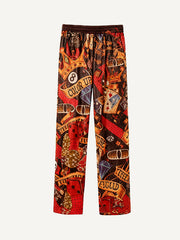 Trendy retro print trousers