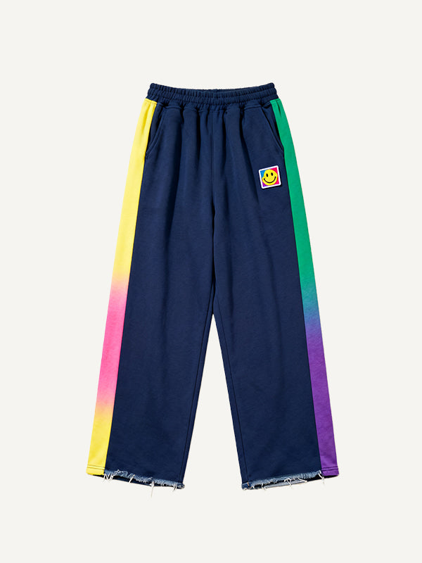 Fashion Patchwork Texture Print Hooded Pants