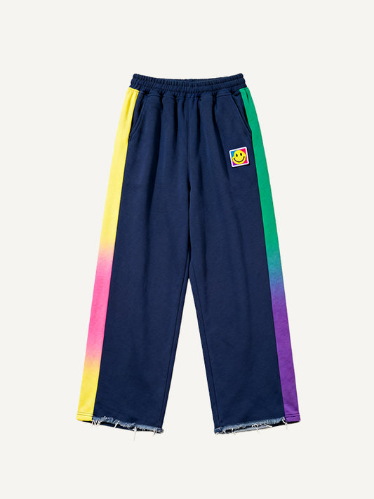 Fashion Patchwork Texture Print Hooded Pants