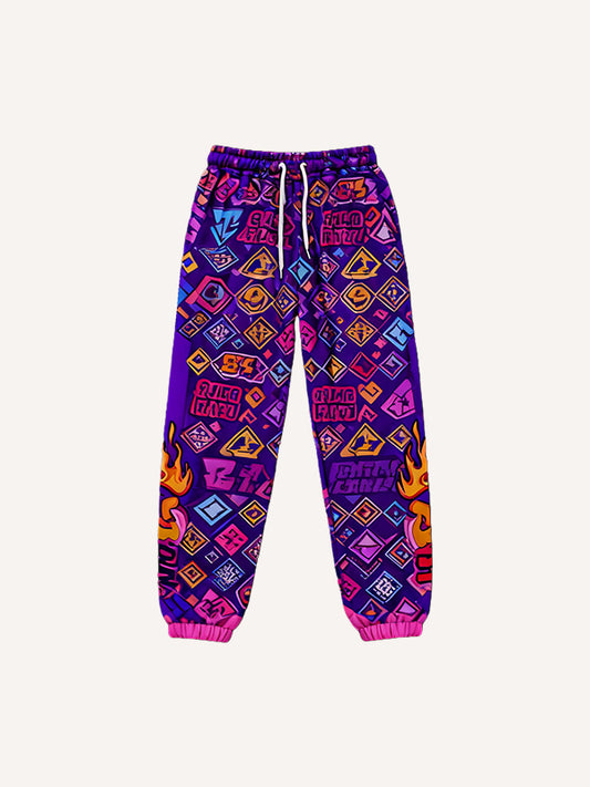 A brave repairman fixing his loved one Funny print family trousers