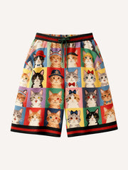 Cute animal cat squad collection with adorable hooded shorts