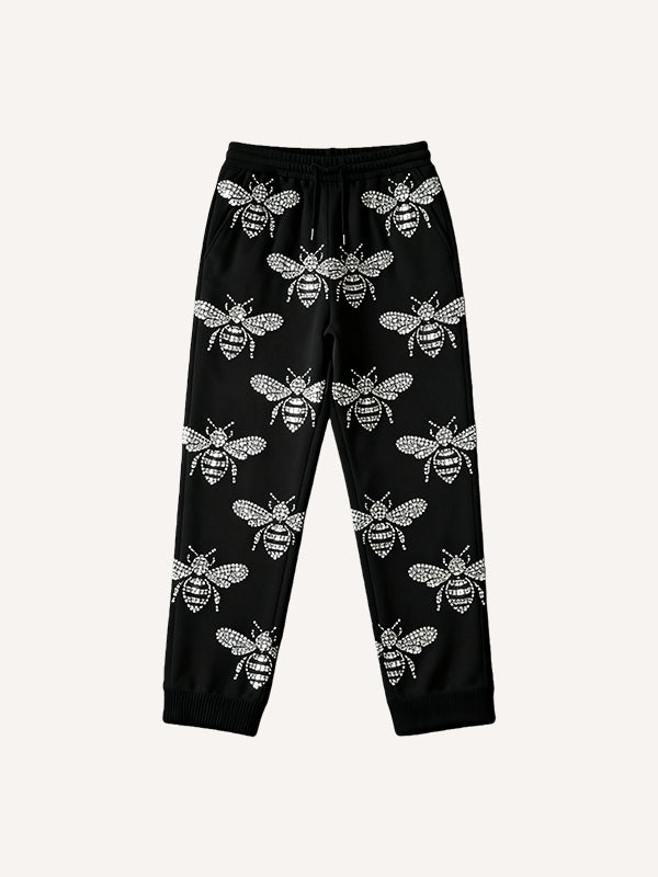 In love whoever lies gets stung on the tongue by a bee Printed trousers