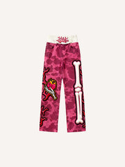 Hooded skull print stylish all-season trousers