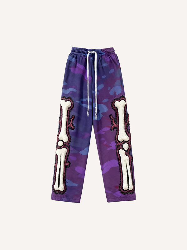 Two-tone skull cool goddess high-definition printed trousers