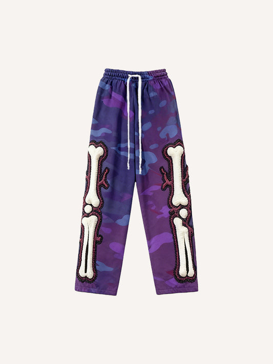 Two-tone skull cool goddess high-definition printed trousers