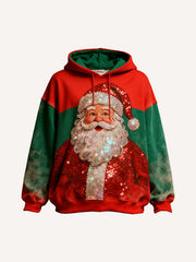 Rhinestone print Santa Claus sweatshirt with rhinestones that wont fall off