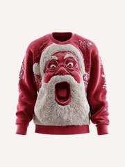A Santa Claus hoodie with a big laugh