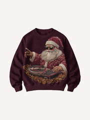 DJ Santa Claus will be playing passionately for you on a crew neck sweatshirt
