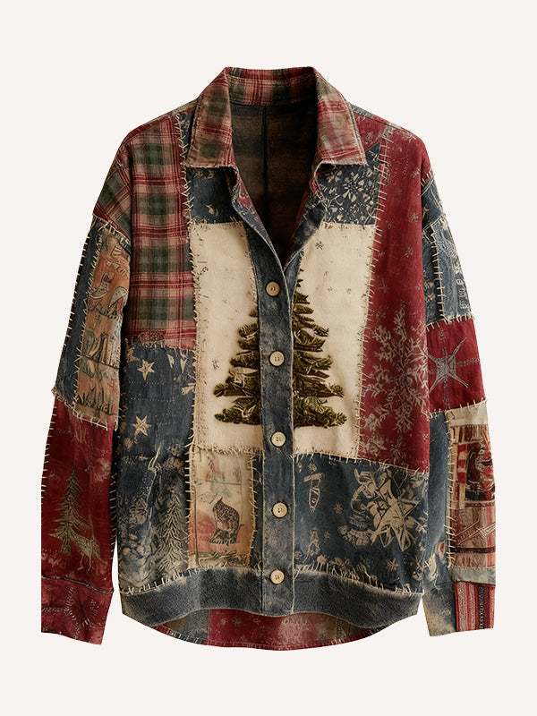 Cardigan collared shirt with a festive Christmas feel