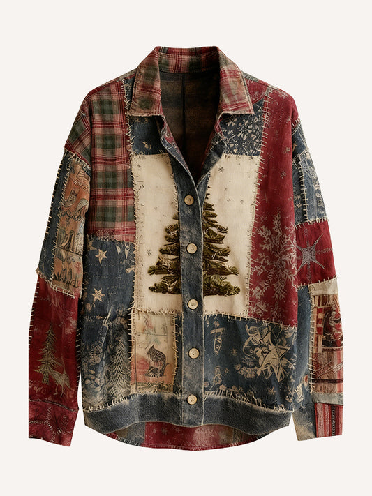 Cardigan collared shirt with a festive Christmas feel