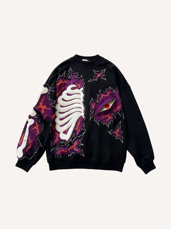 Skeleton King is Ruined Eye Crew Neck Sweatshirt