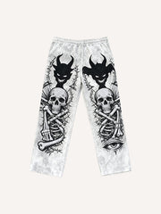 Fear is everywhere printed fashion trousers