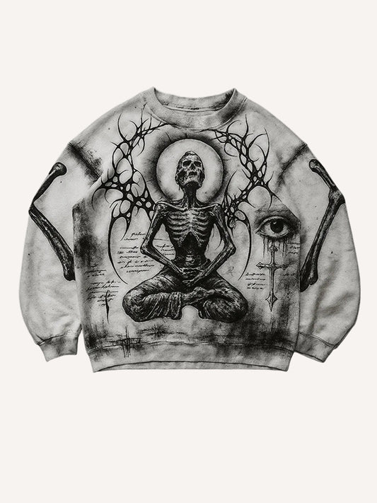 Meditation on the Meaning of Heaven in Hell Crew Neck Sweatshirt