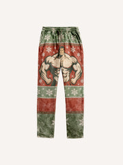 Santa Claus is also a muscular man in trousers